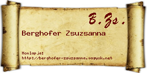 Berghofer Zsuzsanna névjegykártya